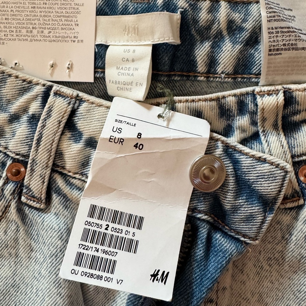 H&M Women’s Light Wash Straight Jeans, Women’s 8 - Picture 4 of 5